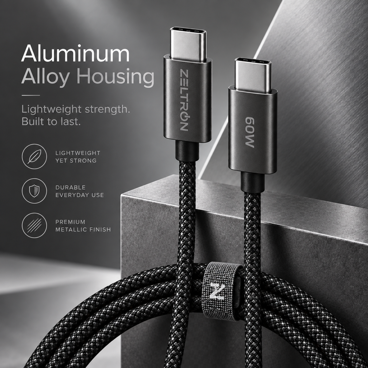 Z-Pulse Flex Mesh 60W USB-C to USB-C Fast Charging Cable