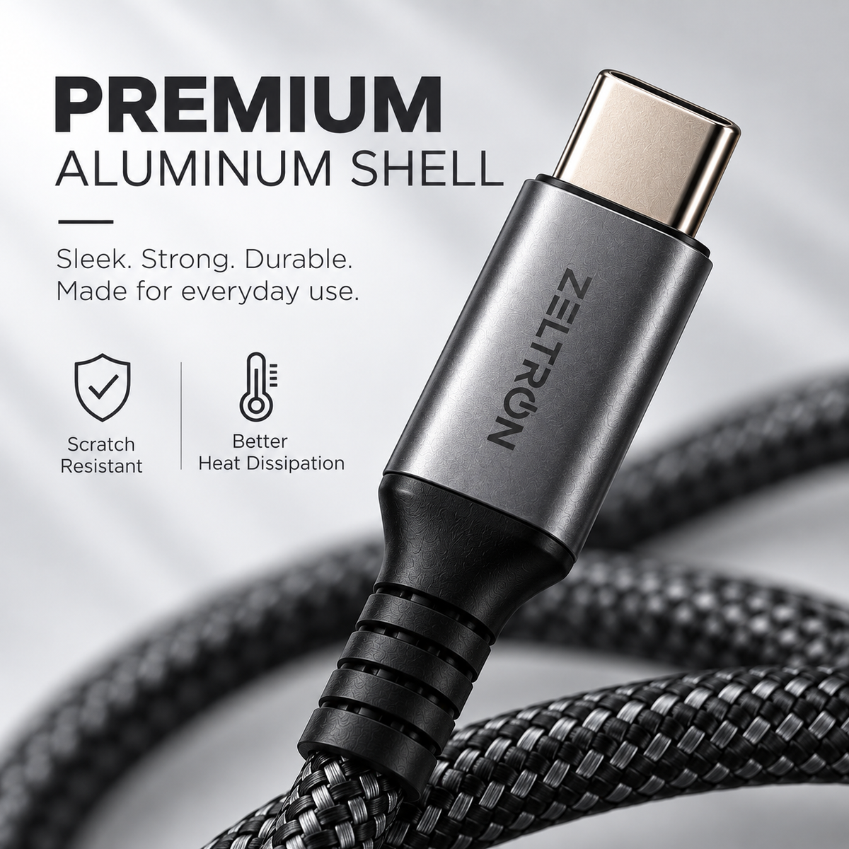 Z-Pulse 100W USB-C to USB-C PD Nylon Braided Cable with E-Marker Chip