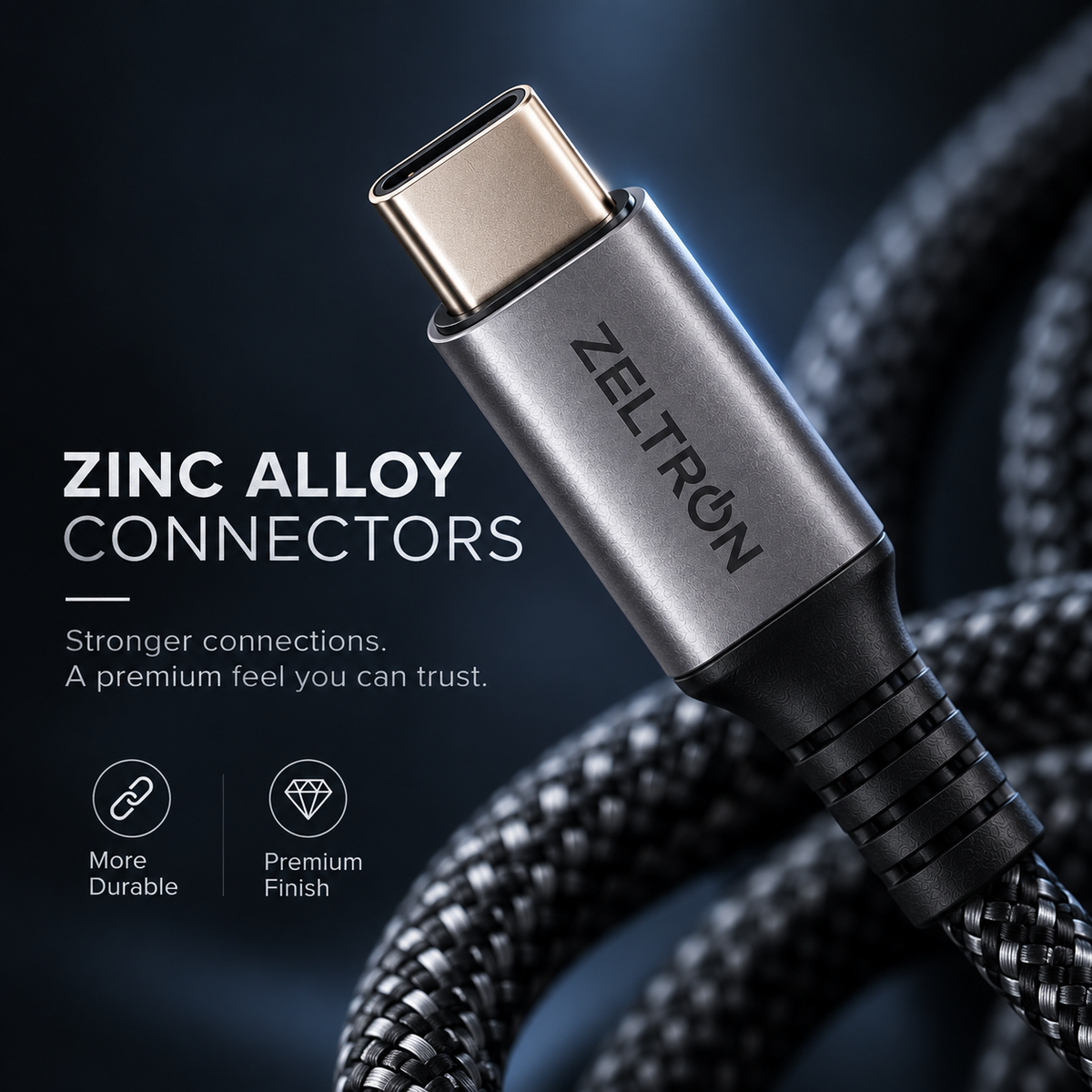 Z-Pulse 100W USB-C to USB-C PD Nylon Braided Cable with E-Marker Chip