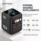ZiVO 70W 3 Ports GaN Smart Display Charger with Built-in Retractable Cable