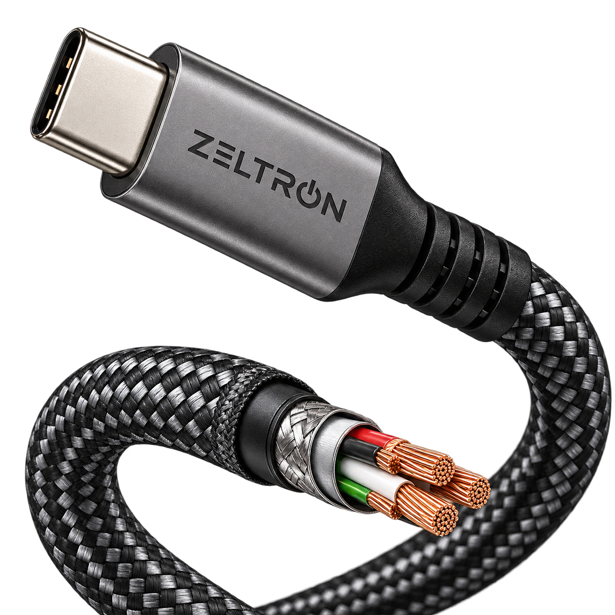 Z-Pulse 100W USB-C to USB-C PD Nylon Braided Cable with E-Marker Chip