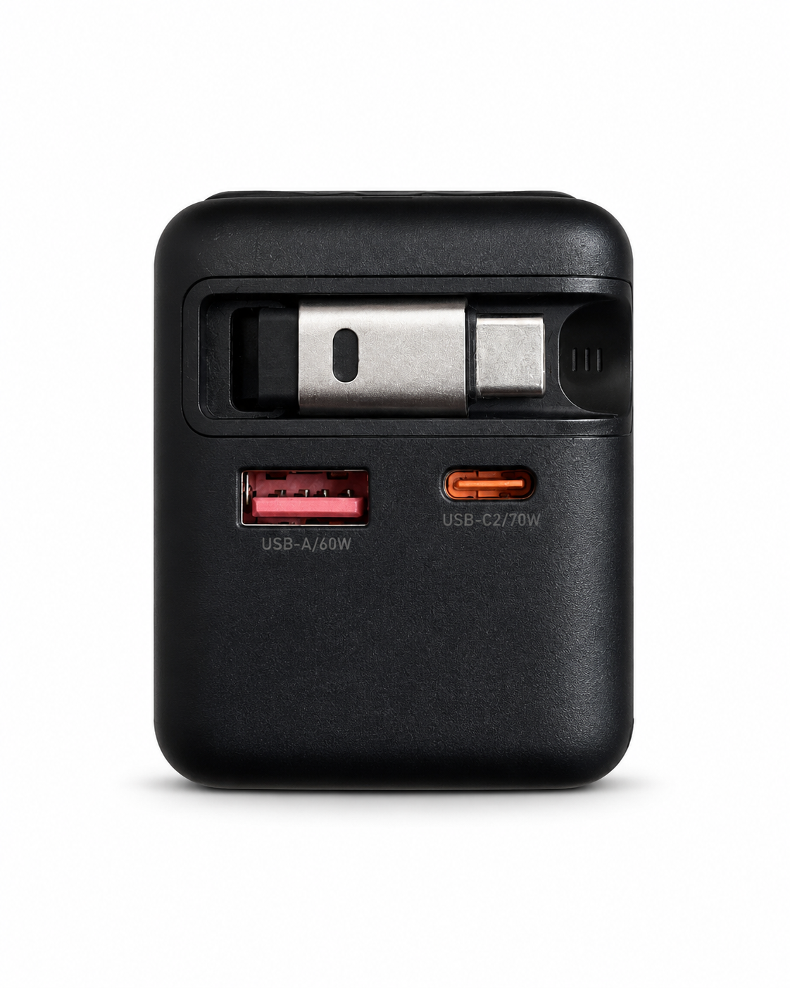 ZiVO 70W 3 Ports GaN Smart Display Charger with Built-in Retractable Cable