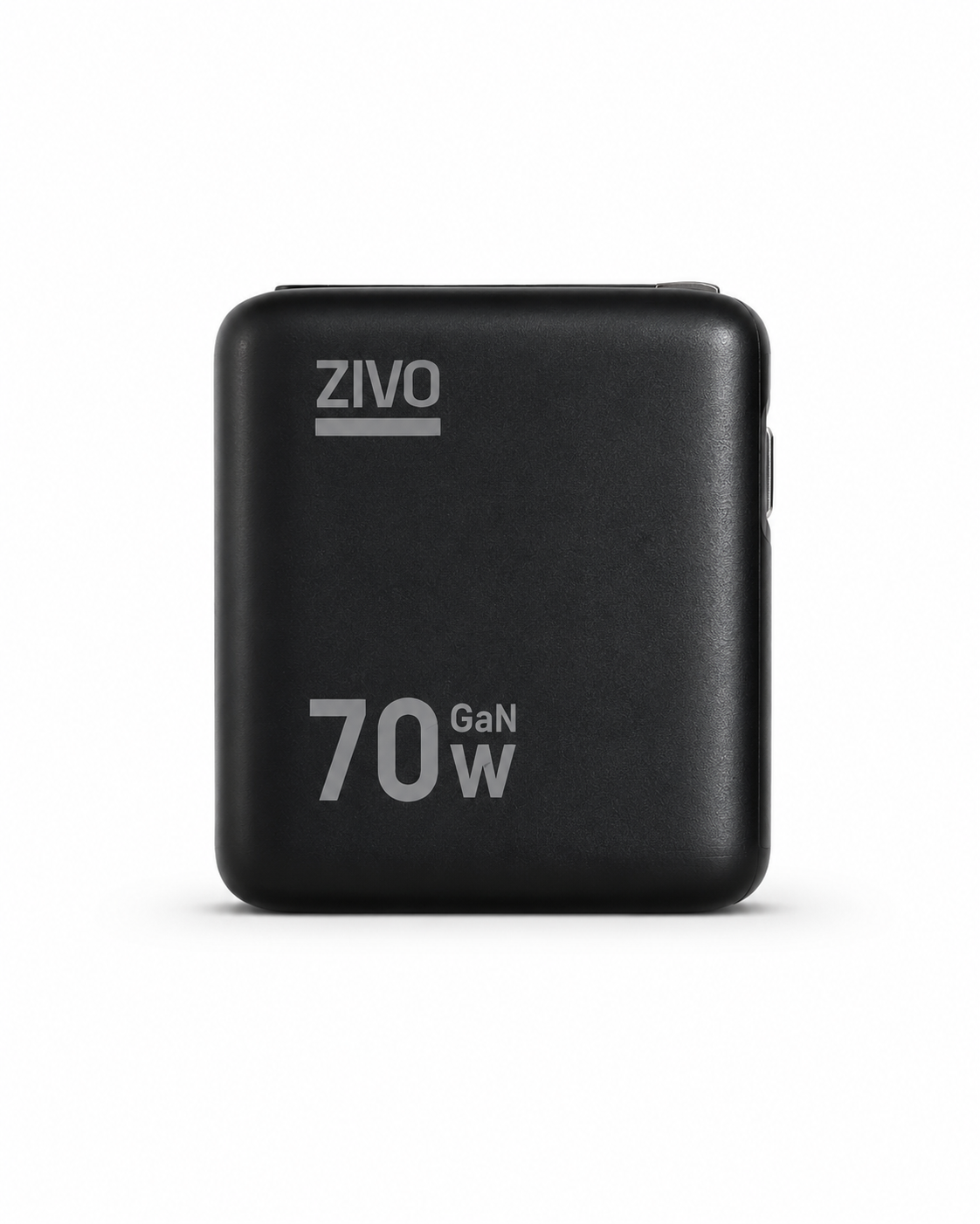 ZiVO 70W 3 Ports GaN Smart Display Charger with Built-in Retractable Cable