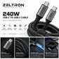 Z-Pulse 240W USB-C to USB-C PD Nylon Braided Cable with E-Marker Chip