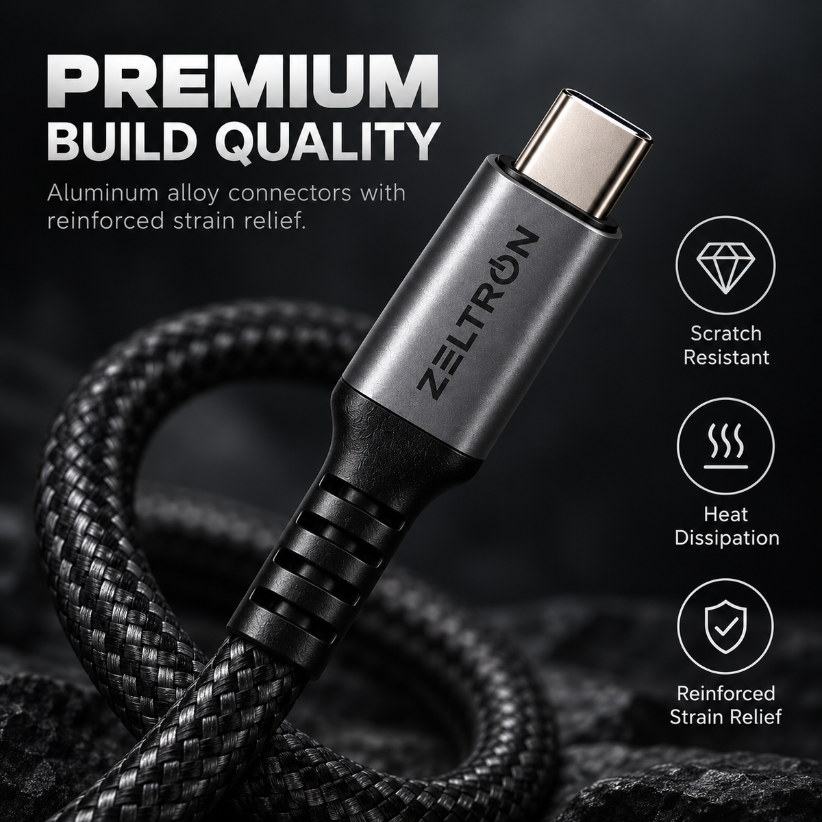 Z-Pulse 240W USB-C to USB-C PD Nylon Braided Cable with E-Marker Chip