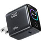ZIVO 45W smart wall charger with a black square housing, silver metal plug, and a colorful illuminated display on the front showing a charging icon.