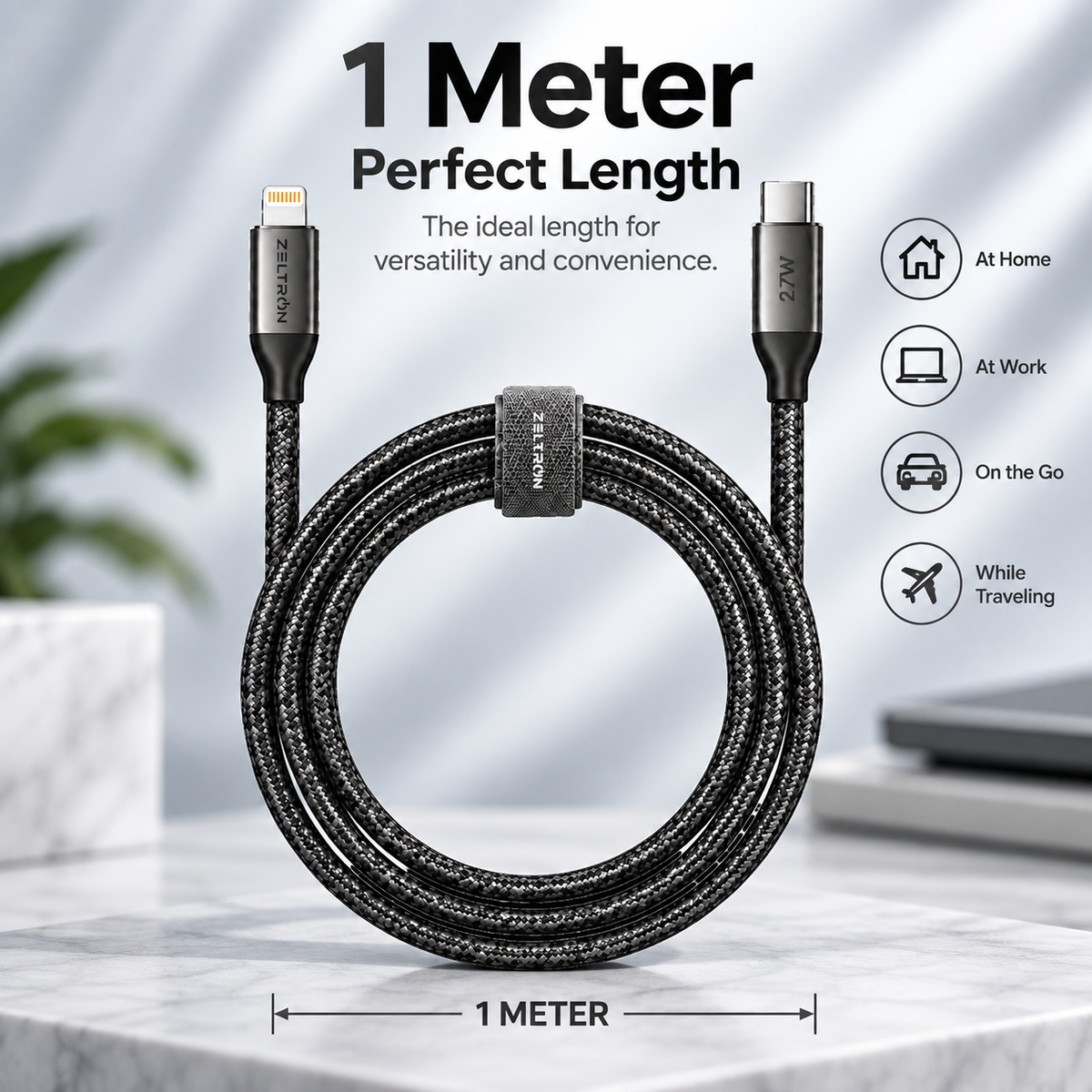 Z-Pulse 27W USB-C to Lightning PD Nylon Braided Cable